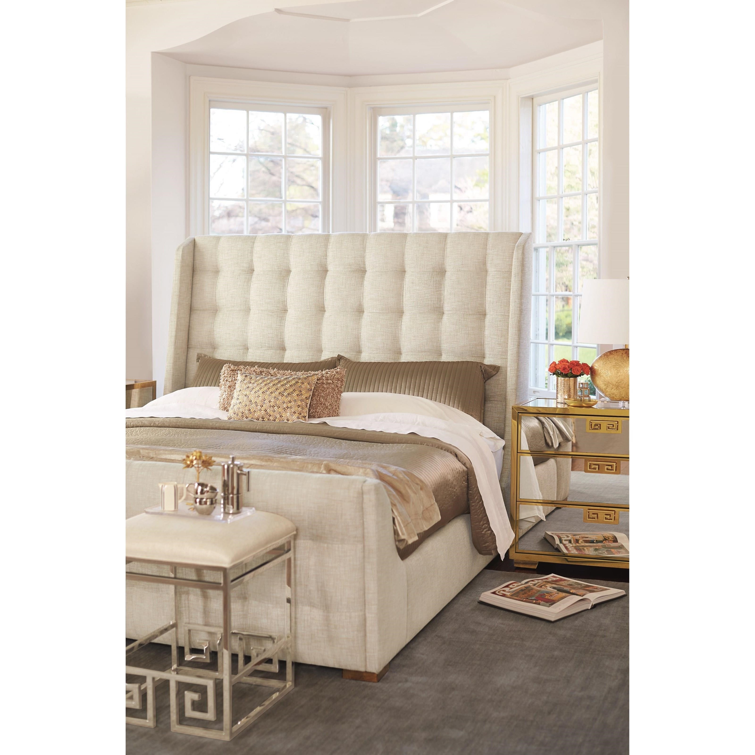 Bernhardt Soho Luxe 368H34FR34 Transitional Queen Upholstered Sleigh Bed with Tufting Baer's